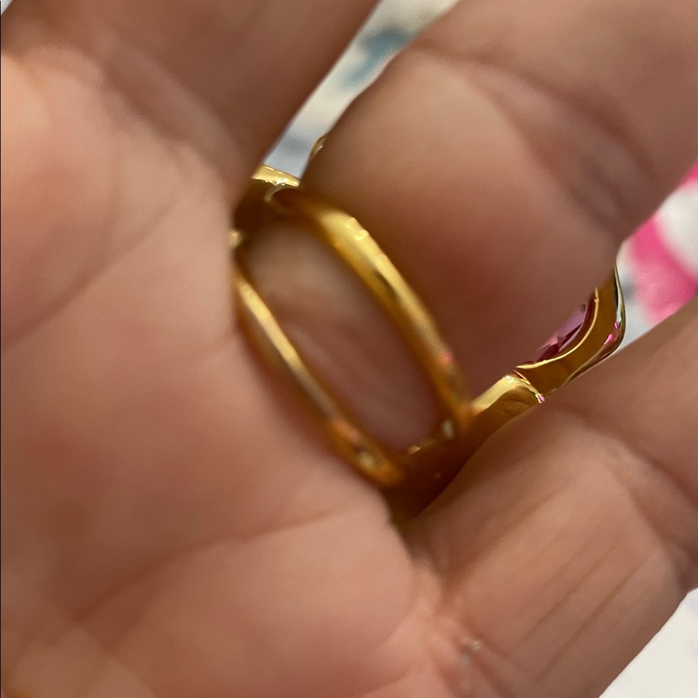 Swarovski Elegant Pink and Gold Floral Ring - Picture 3 of 3